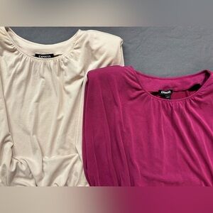 Express Top Bundle- 2 Tops (Pink-M + Tan-L)